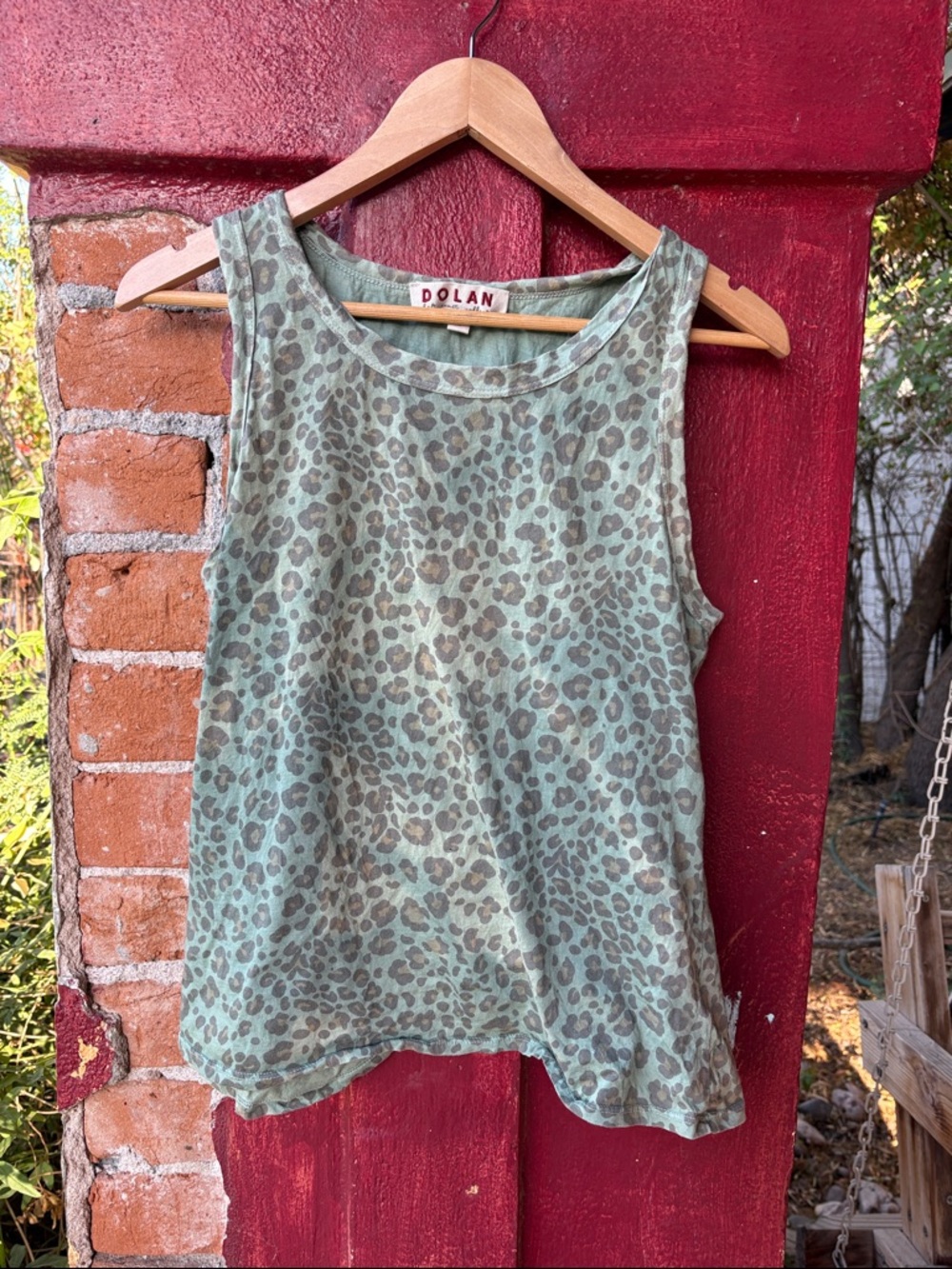 Dolan (Anthropologie) Leopard-Print Tank Top - Sage